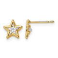 14k CZ Star Post Earrings