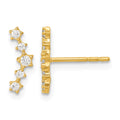 14K Polished Fancy CZ Post Earrings