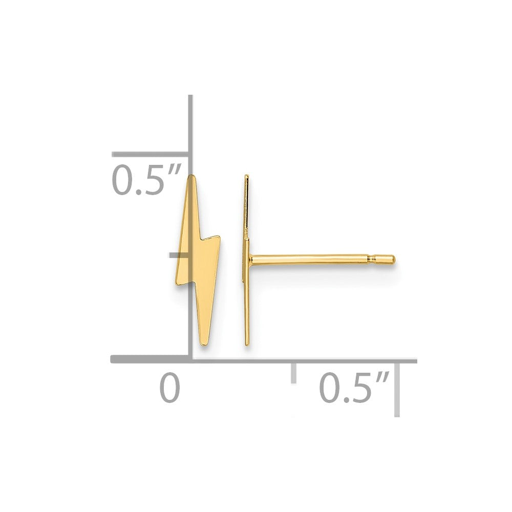 14K Polished Lightning Bolt Post Earrings