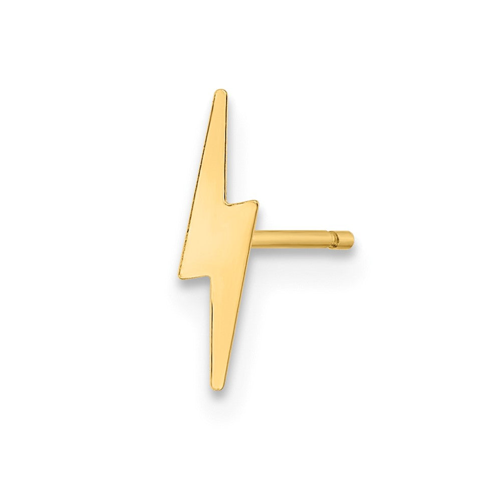 Single 14K Polished Lightning Bolt Post Earring