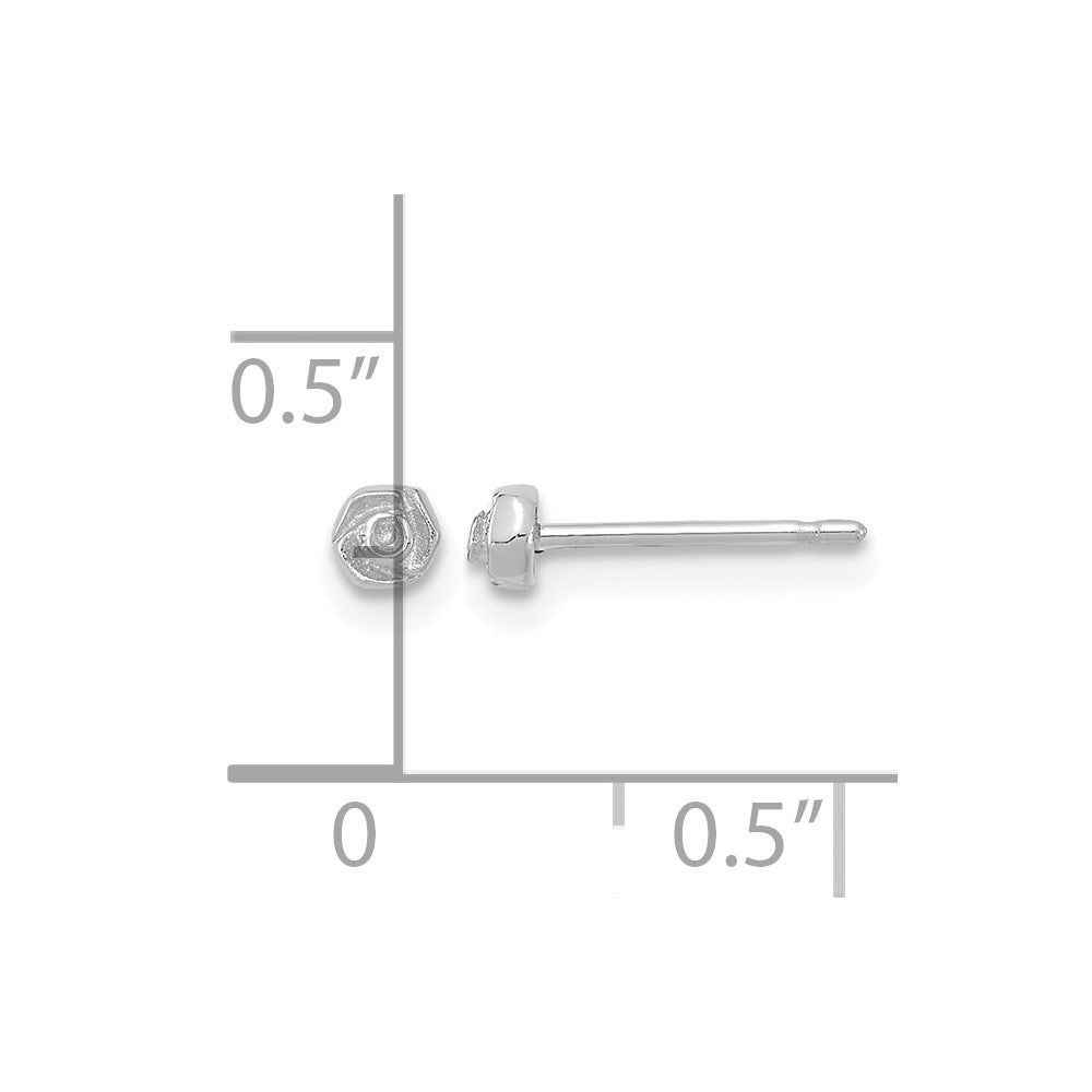 14KW Polished Rose Post Earrings