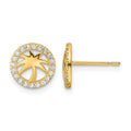 14k CZ Palm Tree Post Earrings
