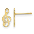 14K Polished Treble Clef Note Post Earrings