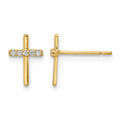 14k CZ Cross Post Earrings