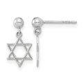 14KW Polished Star of David Post Dangle Earrings