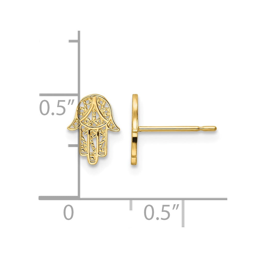 14k Hamsa Post Earrings