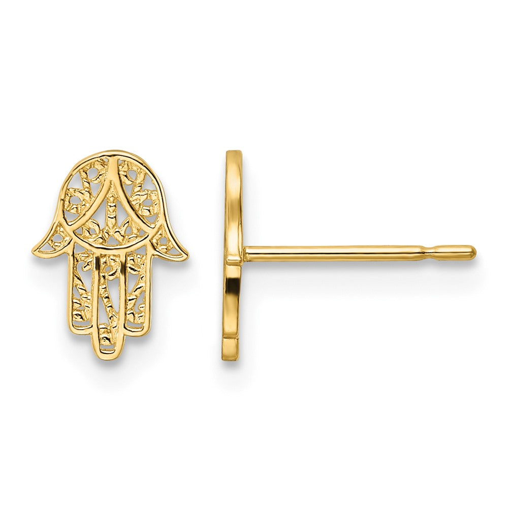 14k Hamsa Post Earrings