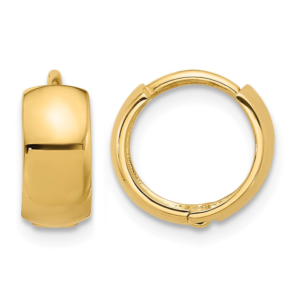 14k Polished 5mm Hinged Huggie Hoop Earrings