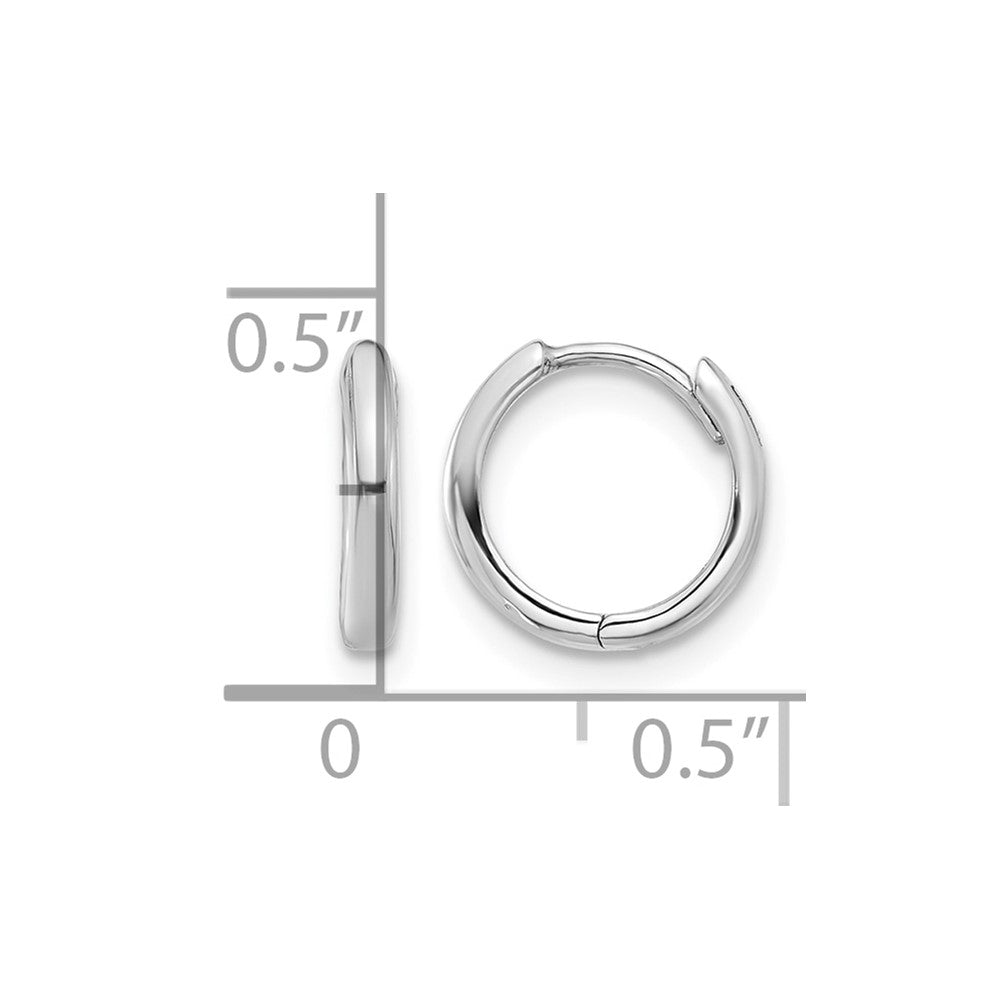 14K White Gold Hinged Hoop Earrings