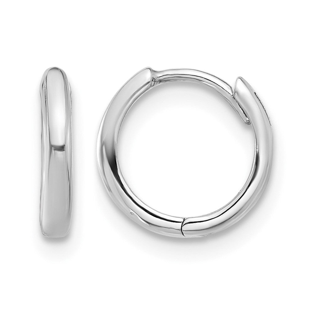 14K White Gold Hinged Hoop Earrings