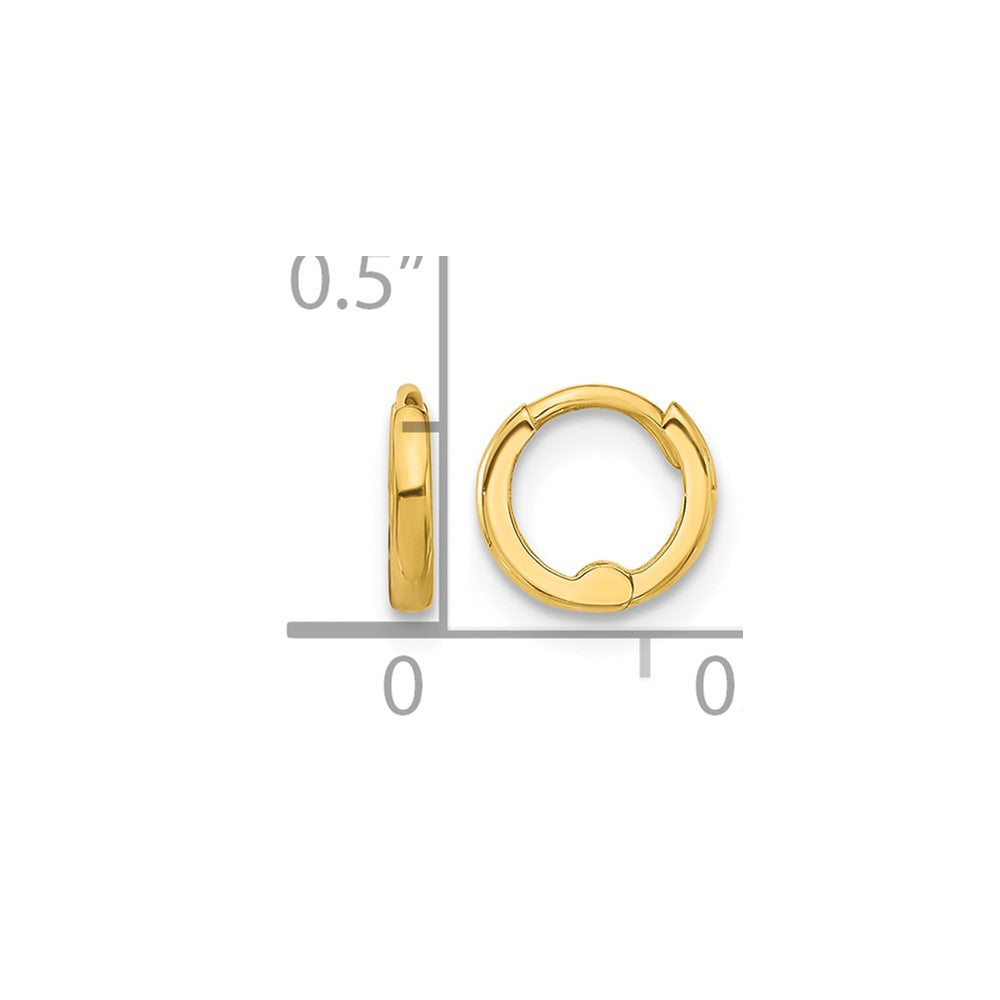 14k Polished 1.45x7.5mm Hinged Huggie Hoop Earrings