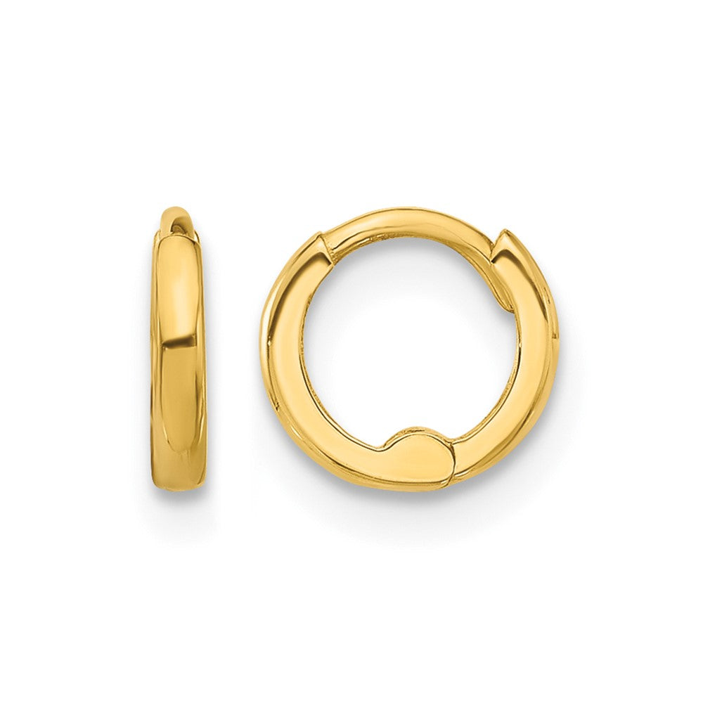 14k Polished 1.45x7.5mm Hinged Huggie Hoop Earrings