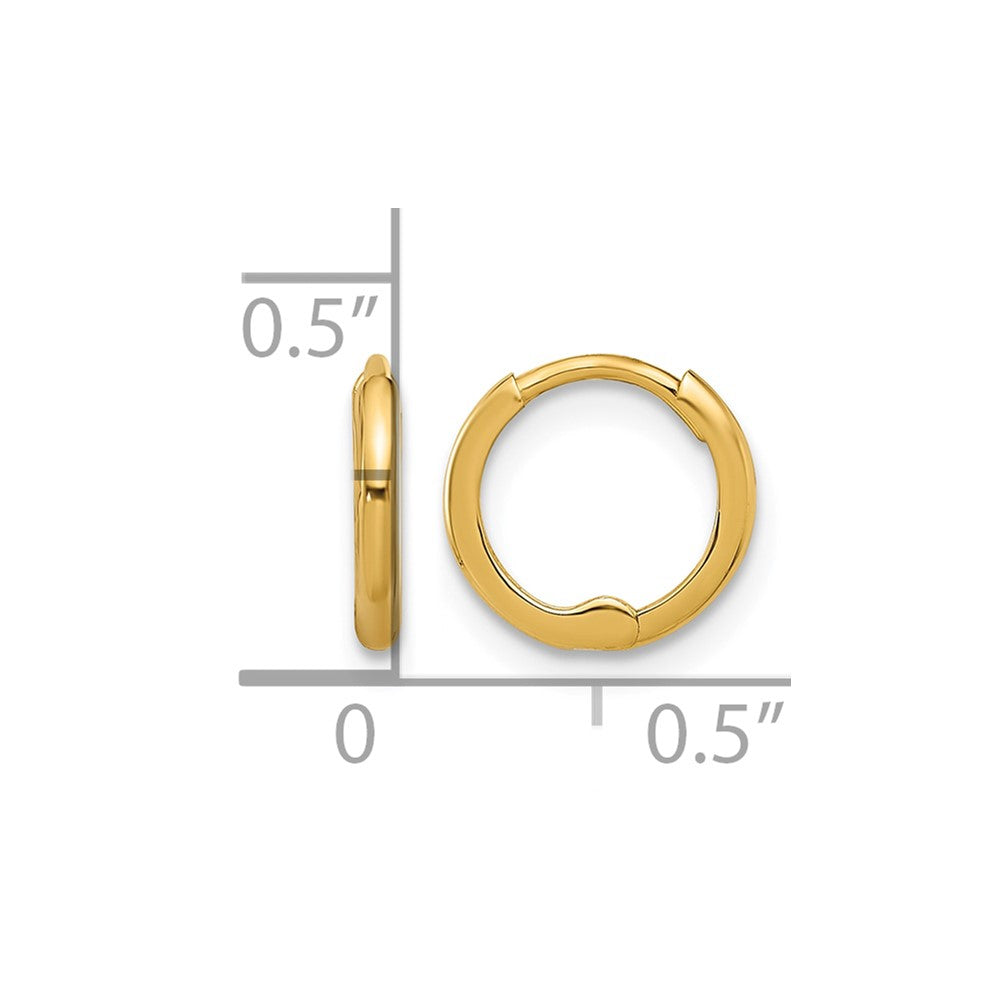 14k Polished 1.45x10mm Hinged Huggie Hoop Earrings
