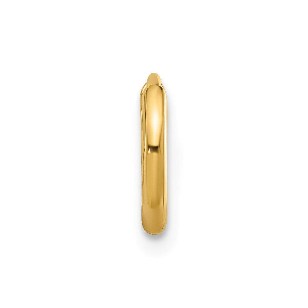 Single 14k Polished 1.45x10mm Hinged Huggie Hoop Earring
