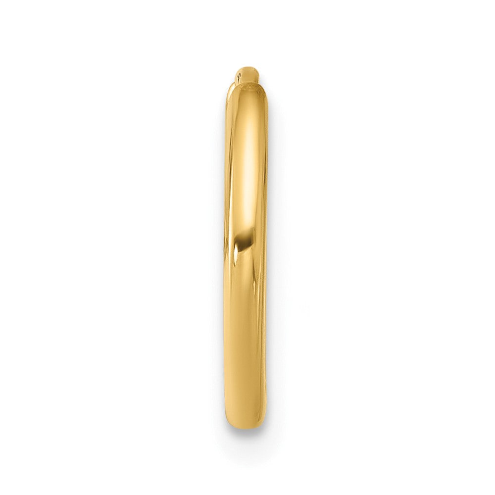 Single 14k Polished 1.45x14mm Hinged Huggie Hoop Earring
