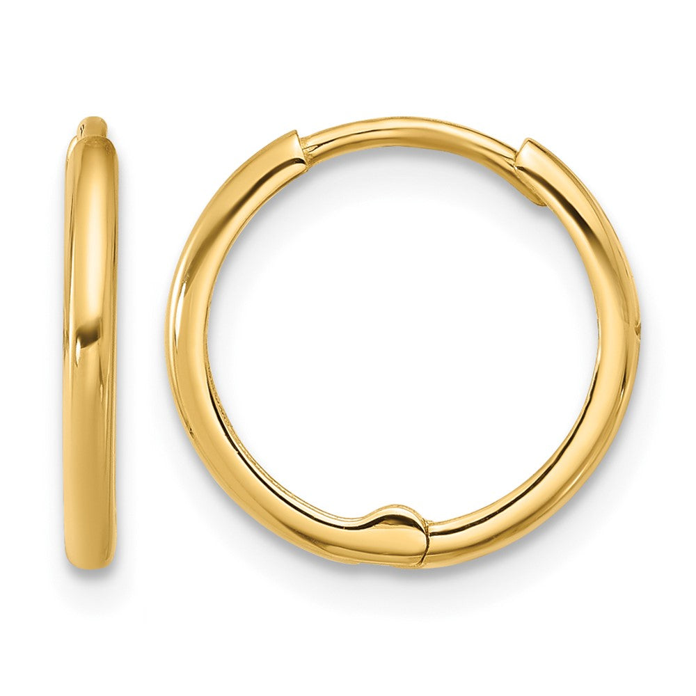 14k Polished 1.45x14mm Hinged Huggie Hoop Earrings