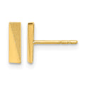 14K Polished and Satin Bar Post Earrings