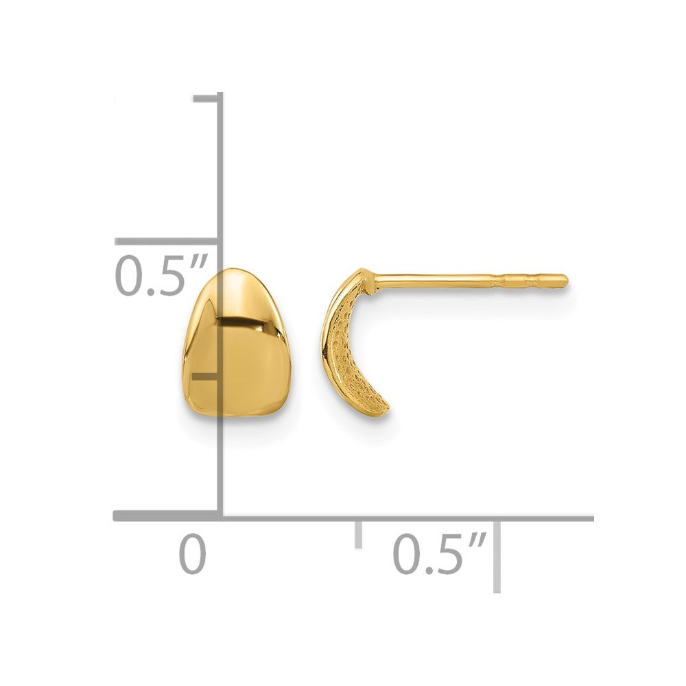 14K Polished Wavy Post Earrings
