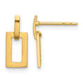 14K Polished Rectangle Post Dangle Earrings