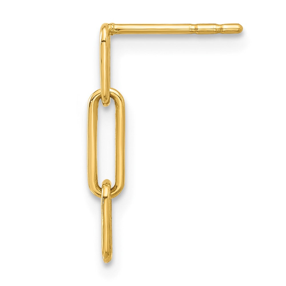 Single 14K Polished Open Link Post Dangle Earring