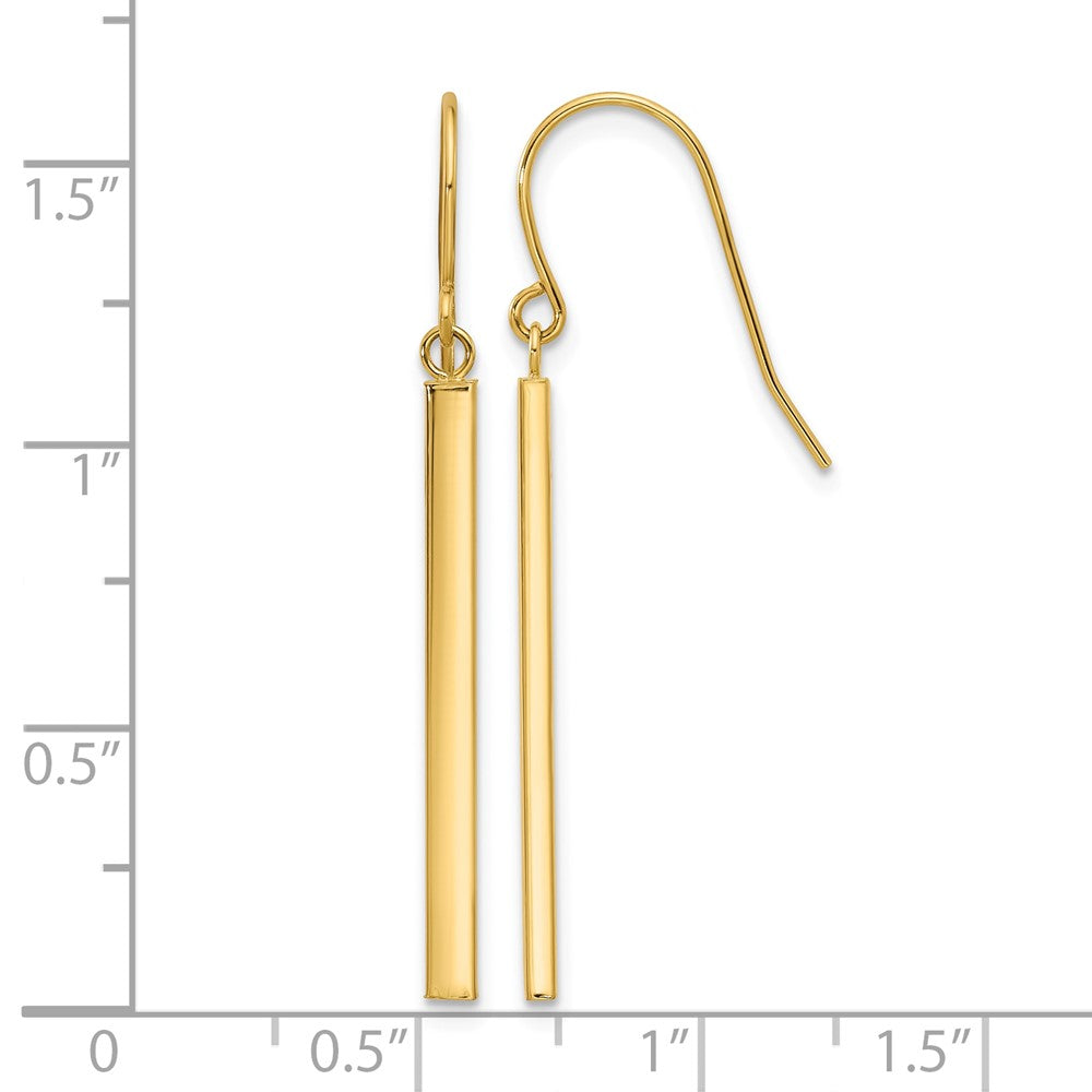 14K Bar Dangle Earrings