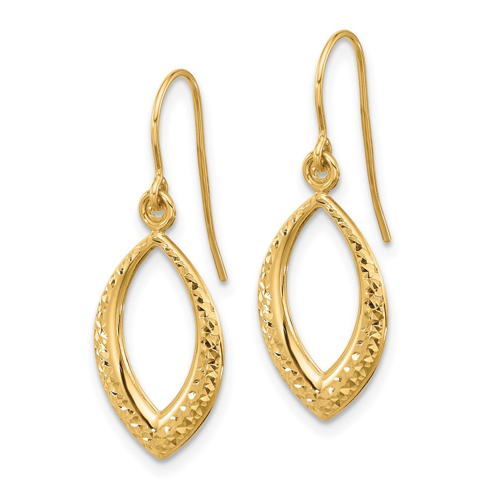 14K Diamond-cut Dangle Earrings
