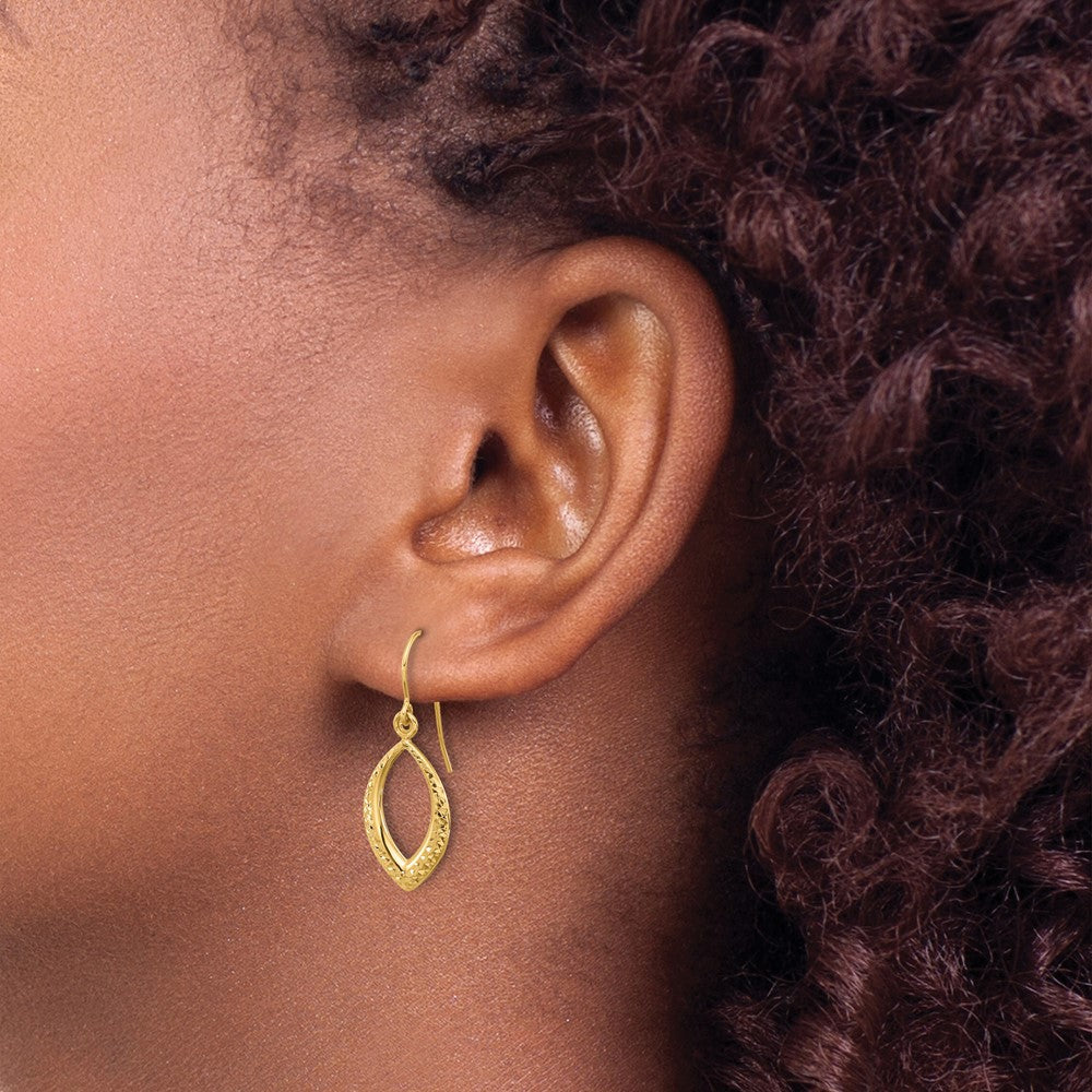 14K Diamond-cut Dangle Earrings
