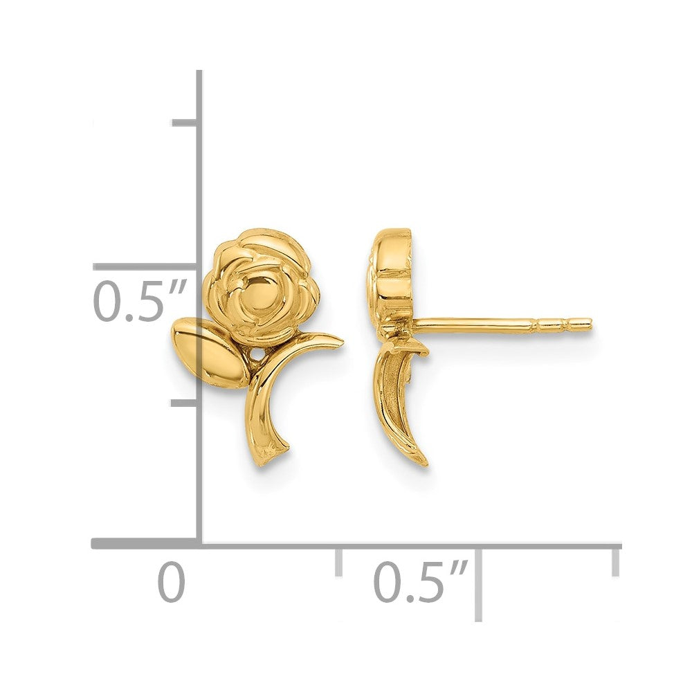 14K Polished Rose Post Earrings