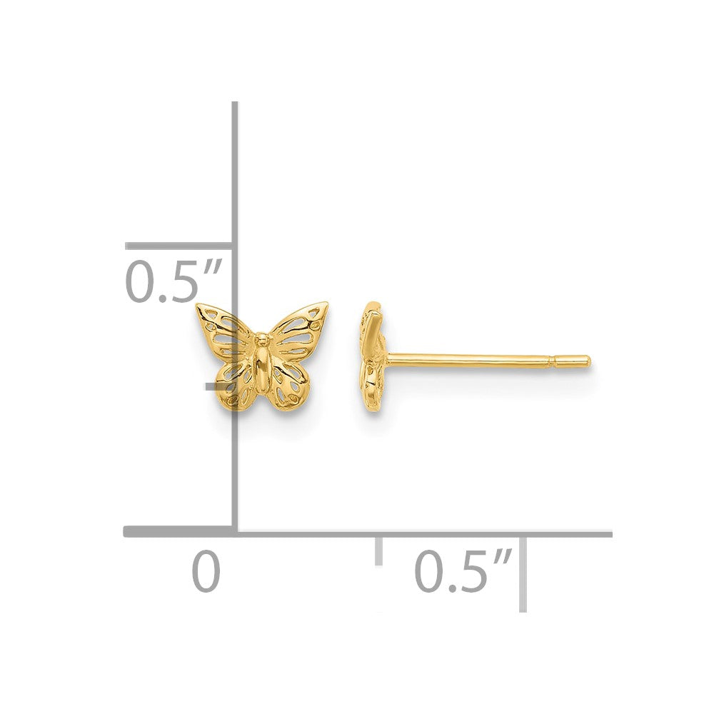 14K Polished Butterfly Post Earrings