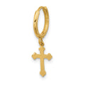 Single 14K Hinged Dangle Cross Hoop Earring