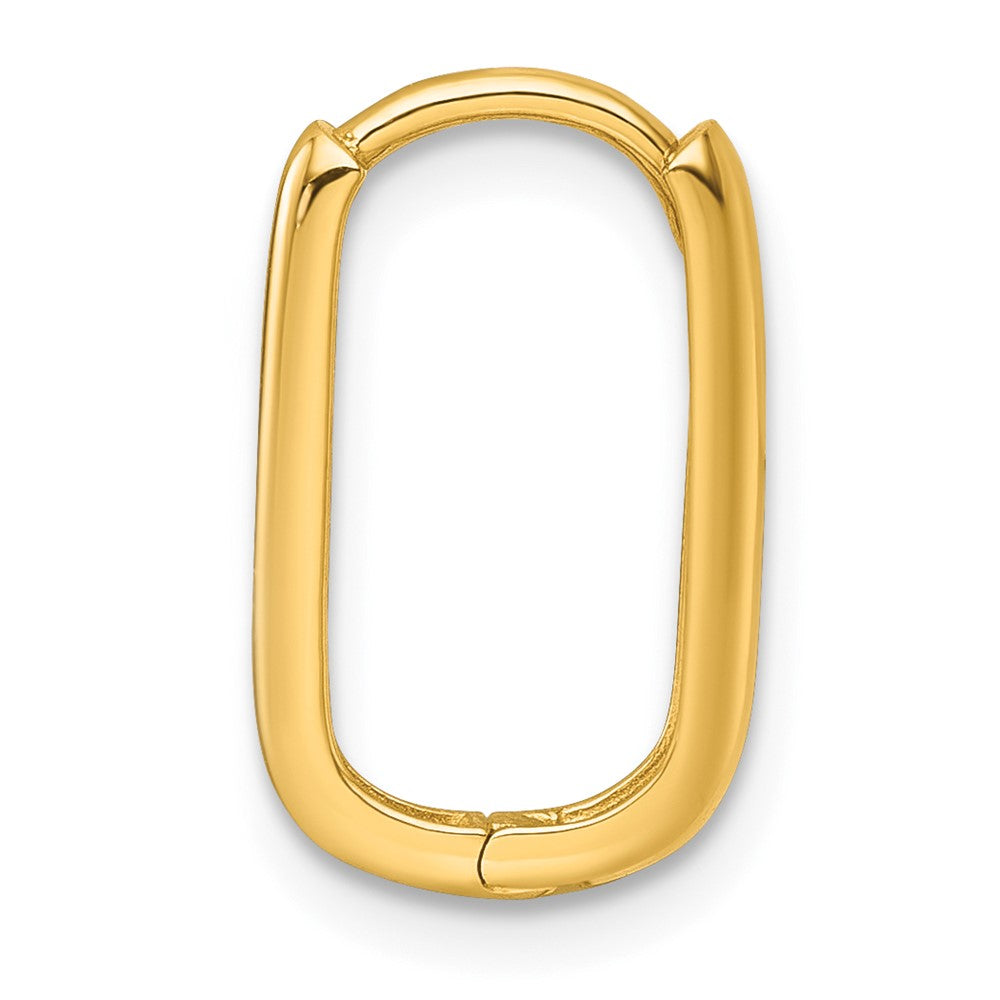 Single 14k Polished Oval Hinged Hoop Earring