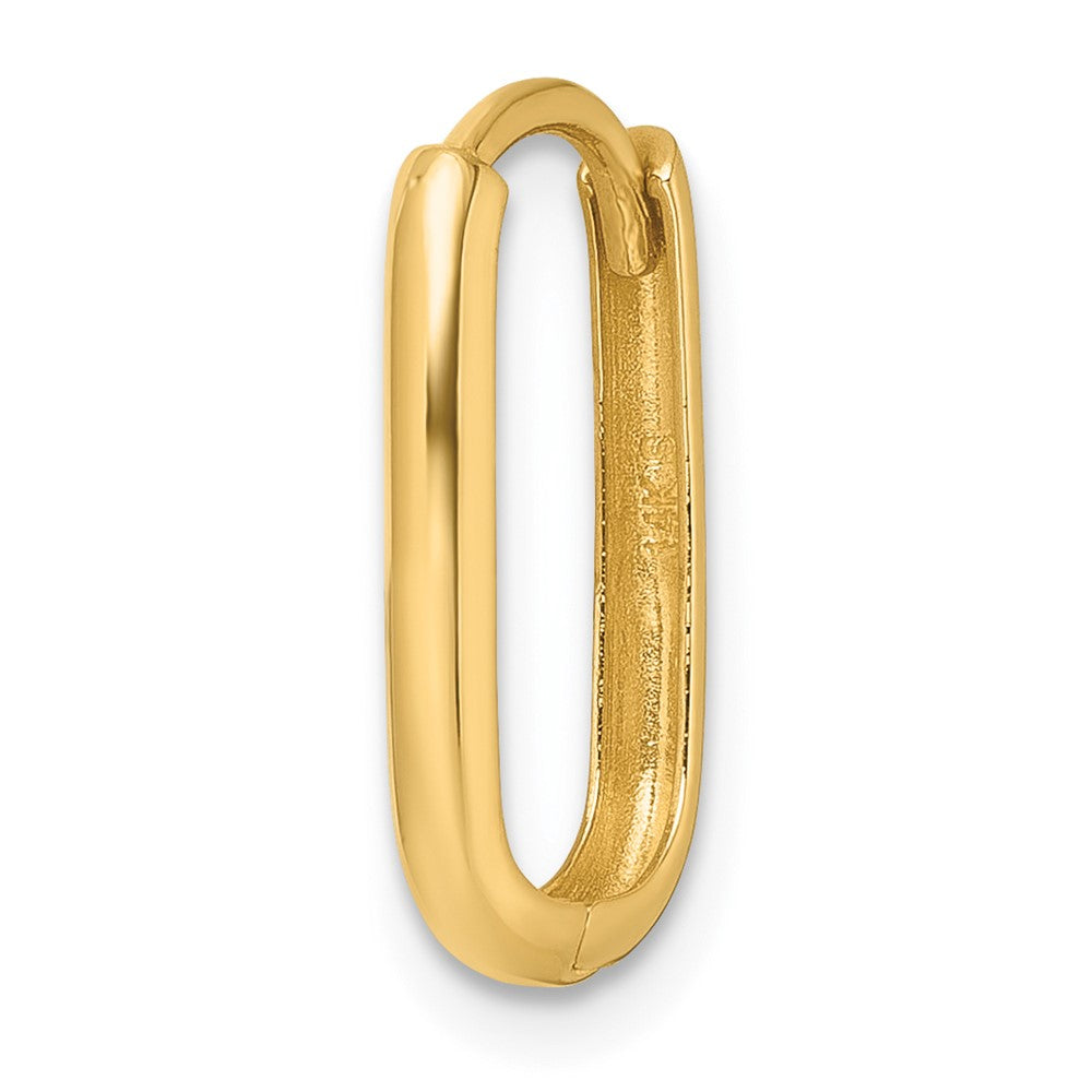 Single 14k Polished Oval Hinged Hoop Earring