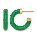 14K Polished 3.8mm Jade Post C-Hoop Earrings