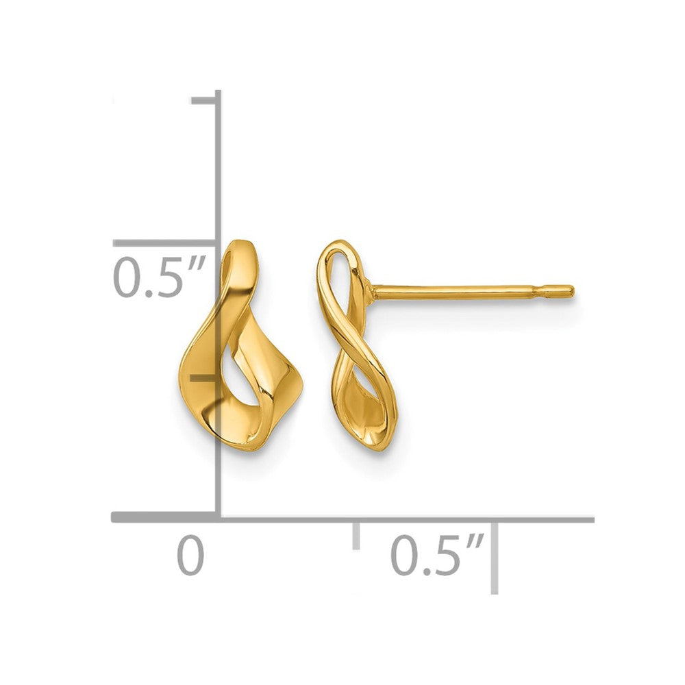 14k Polished Fancy Twisted Post Earrings