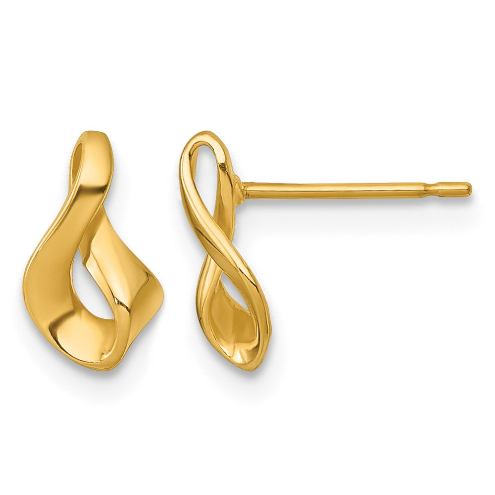 14k Polished Fancy Twisted Post Earrings