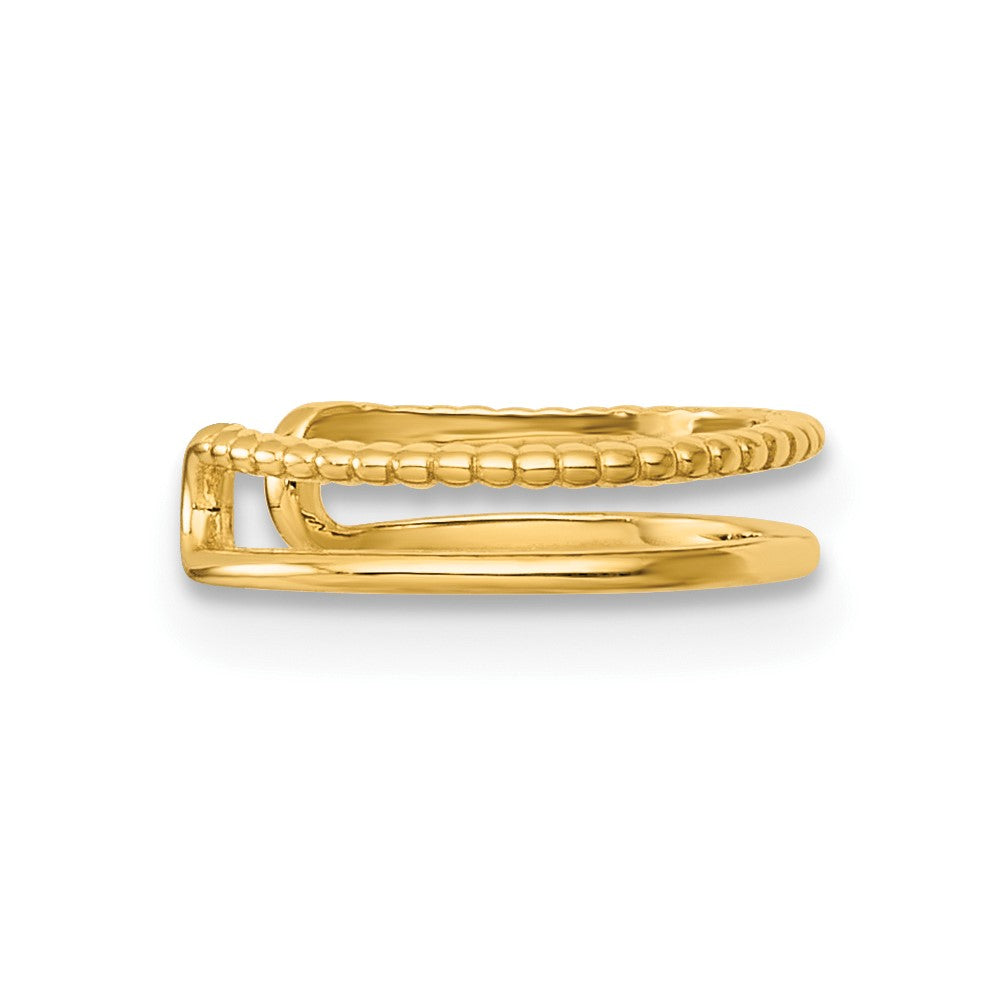 14k Polished and Textured Single Ear Cuff