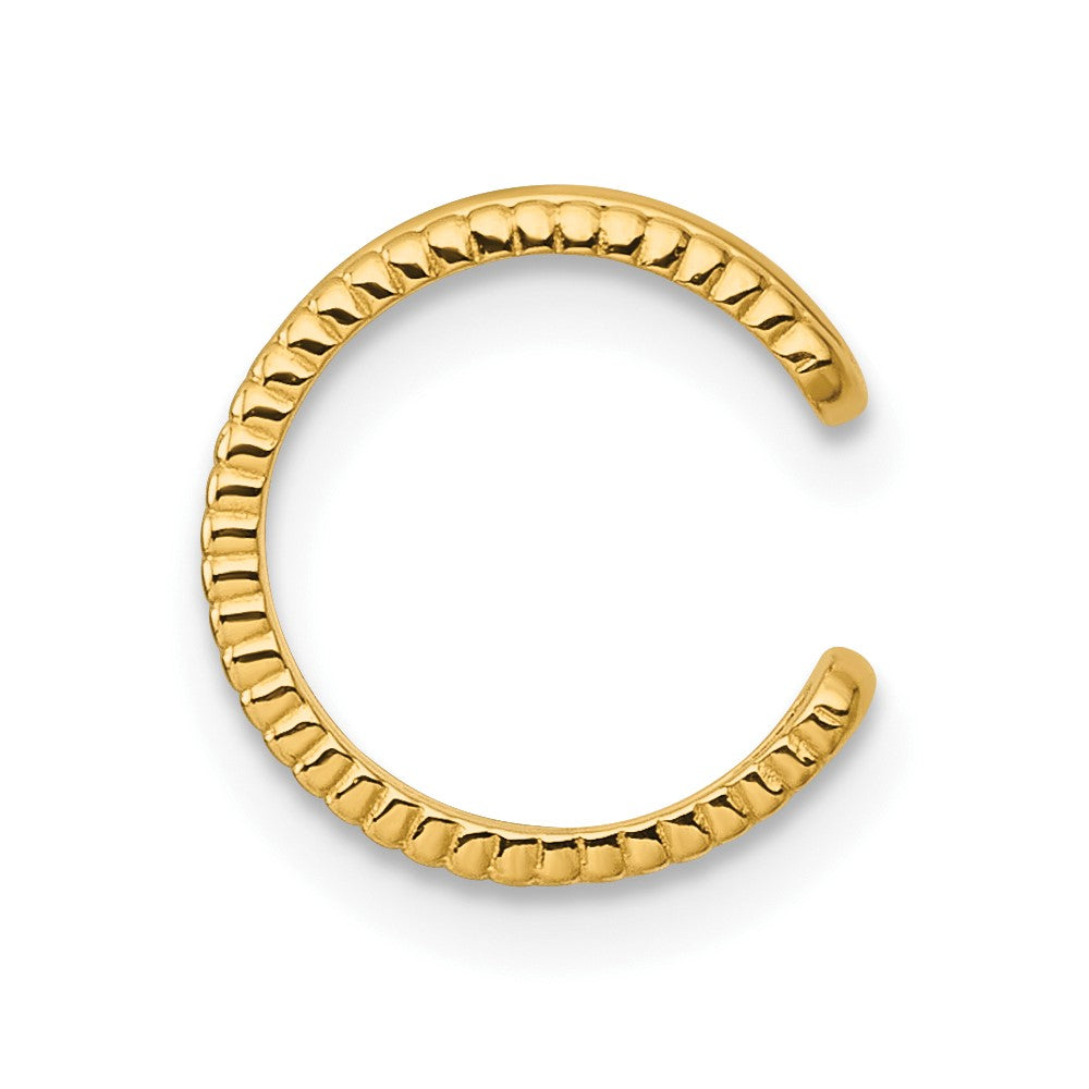 14k Polished and Textured Single Ear Cuff