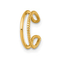 14k Polished and Textured Single Ear Cuff