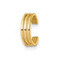 14k Polished 3 Row Single Ear Cuff