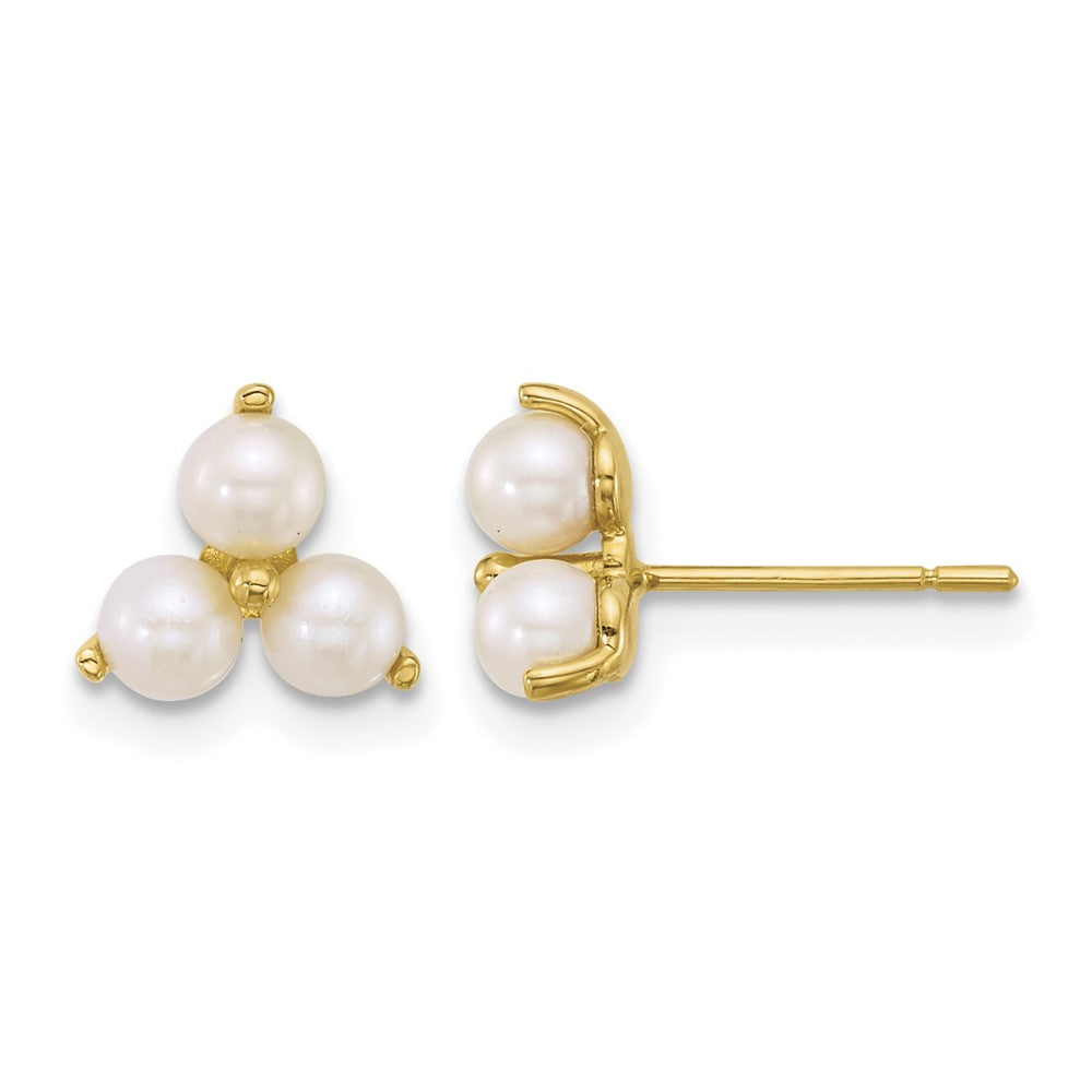 14k Polished Freshwater Cultured Pearls Post Earrings
