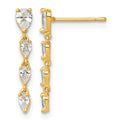 14k Polished Fancy CZ Post Dangle Earrings