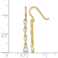14k Polished Fancy CZ Teardrop Dangle Earrings