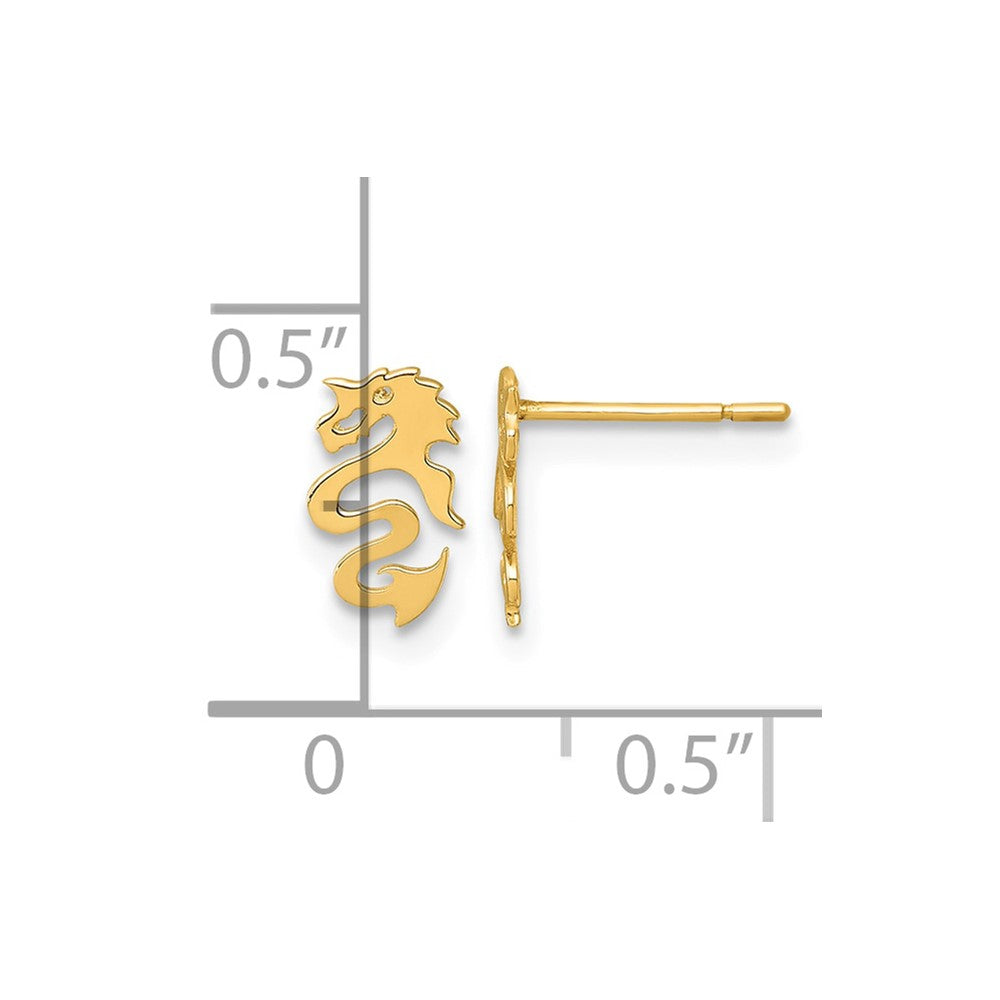 14k Polished Dragon Post Earrings