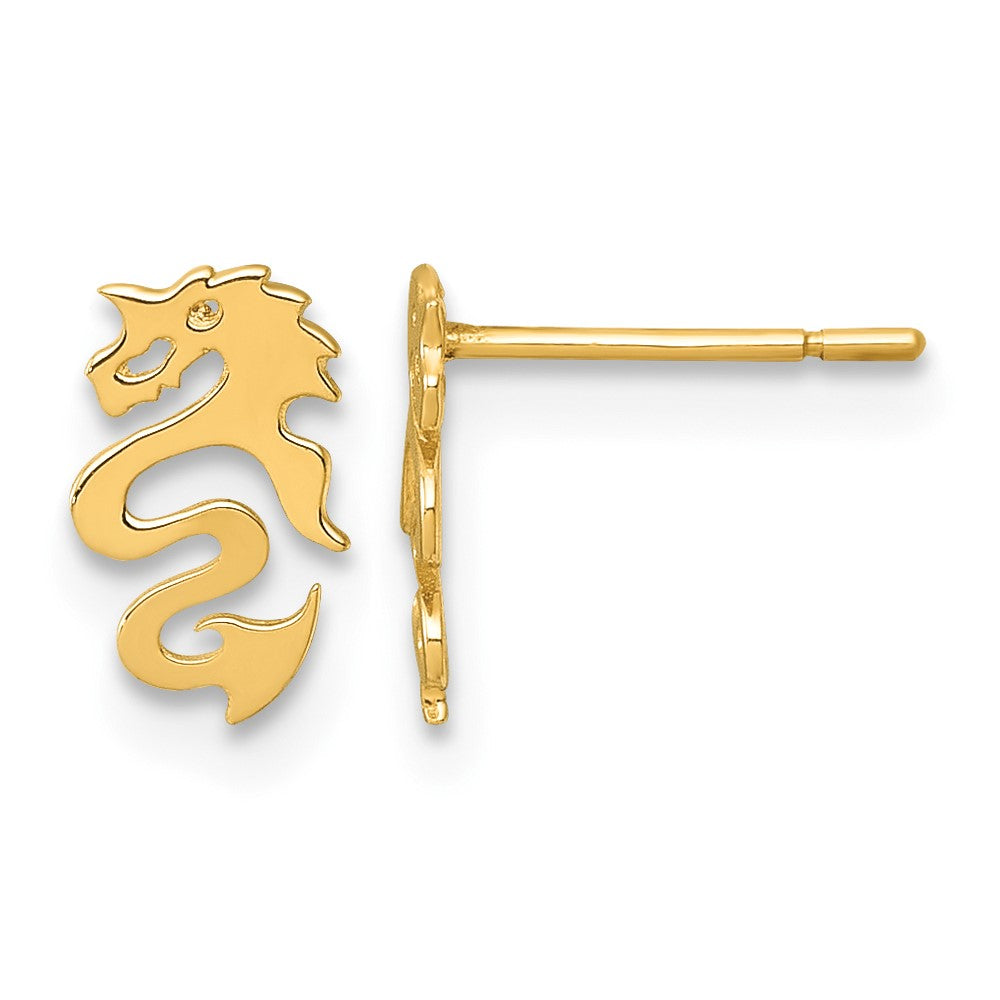 14k Polished Dragon Post Earrings