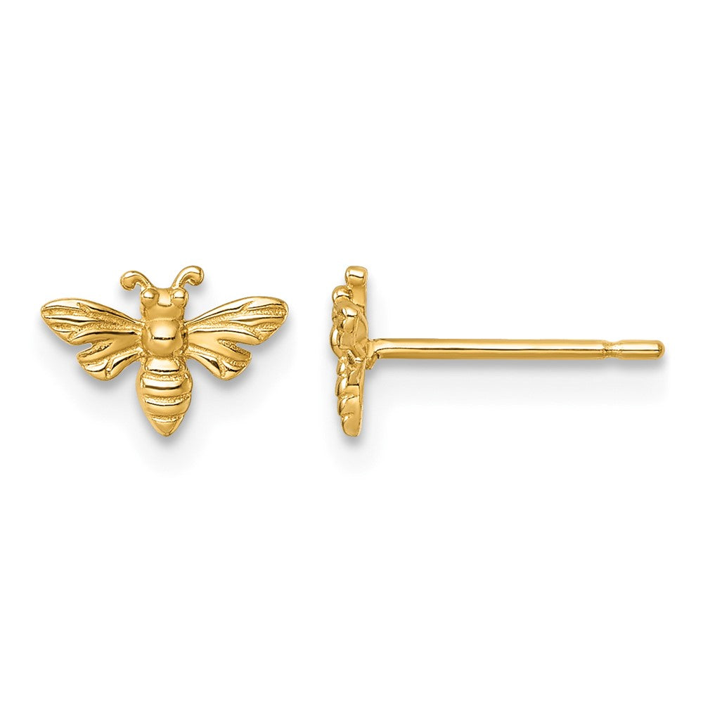 14k Polished Bee Post Earrings