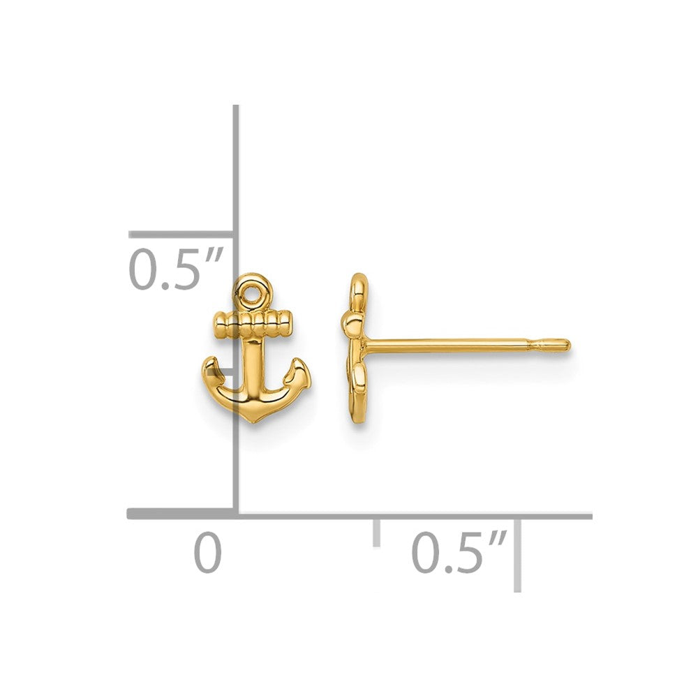 14k Polished Anchor Post Earrings