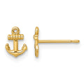 14k Polished Anchor Post Earrings