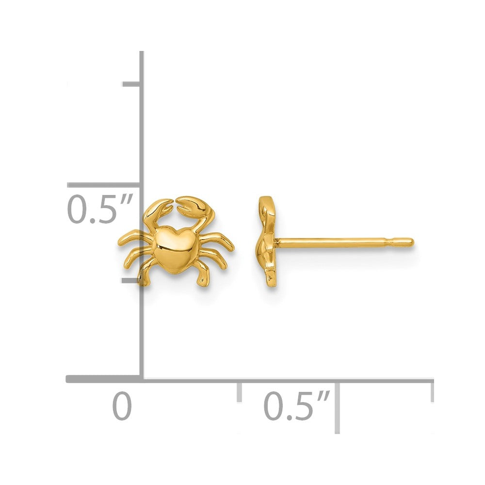 14k Polished Crab Post Earrings