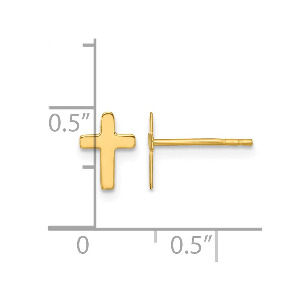 14k Polished Cross Post Earrings