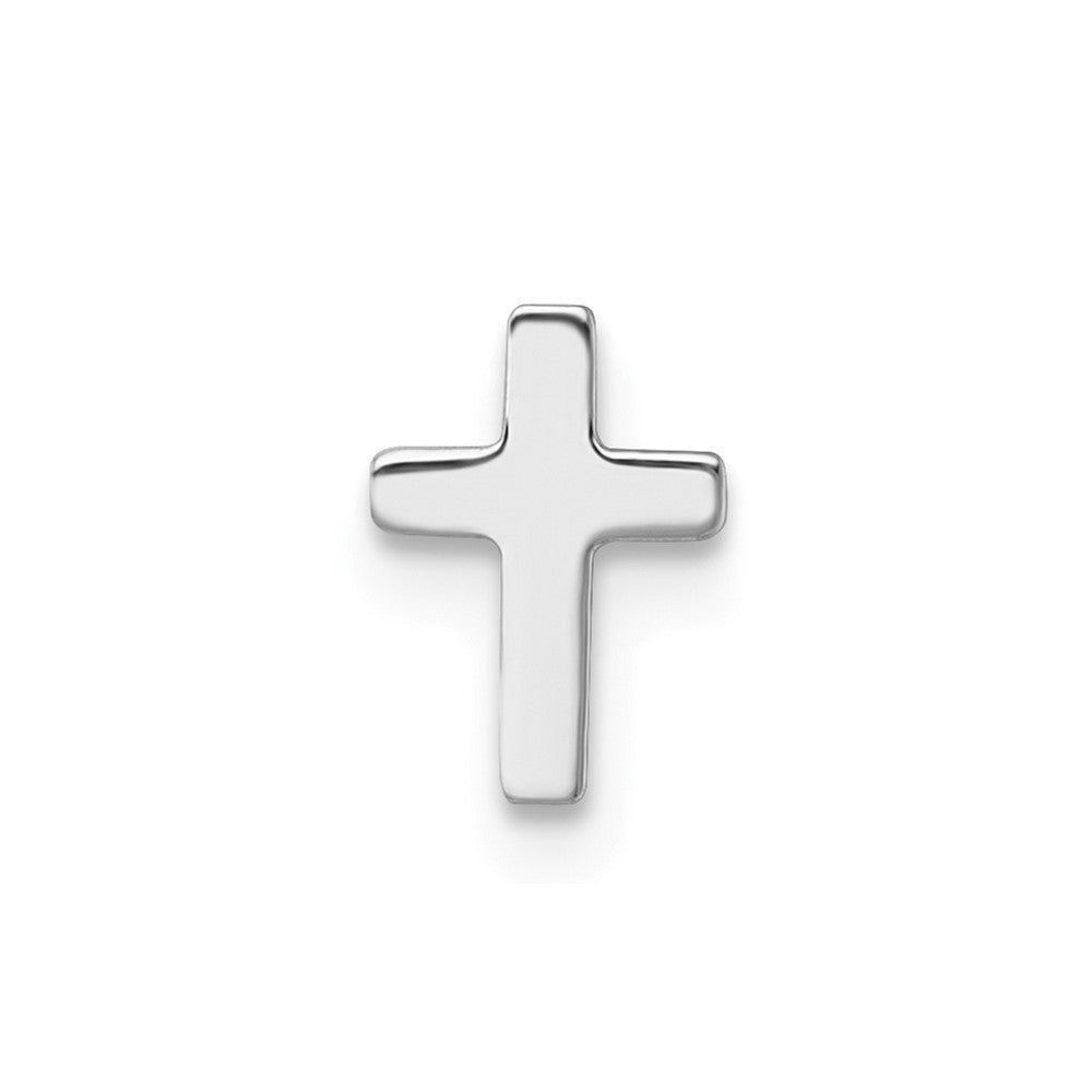 Single 14k White Polished Cross Post Earring